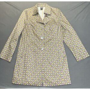 Sigrid Olsen Rain Repellant Trench Coat WOMENS 12 Tan Midi Nylon Spring